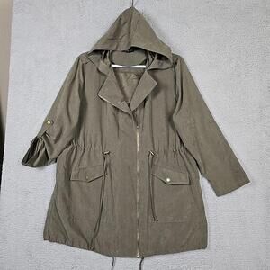 Haute Fox Women’s Rain Jacket Lightweight Size 1X with Hood